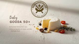 Baby Gouda 50+ – ochucené holandské sýry Vyzkoušejte naše prémiové Baby Gouda sýry: • S česnekem a bylinkami – výrazná,...